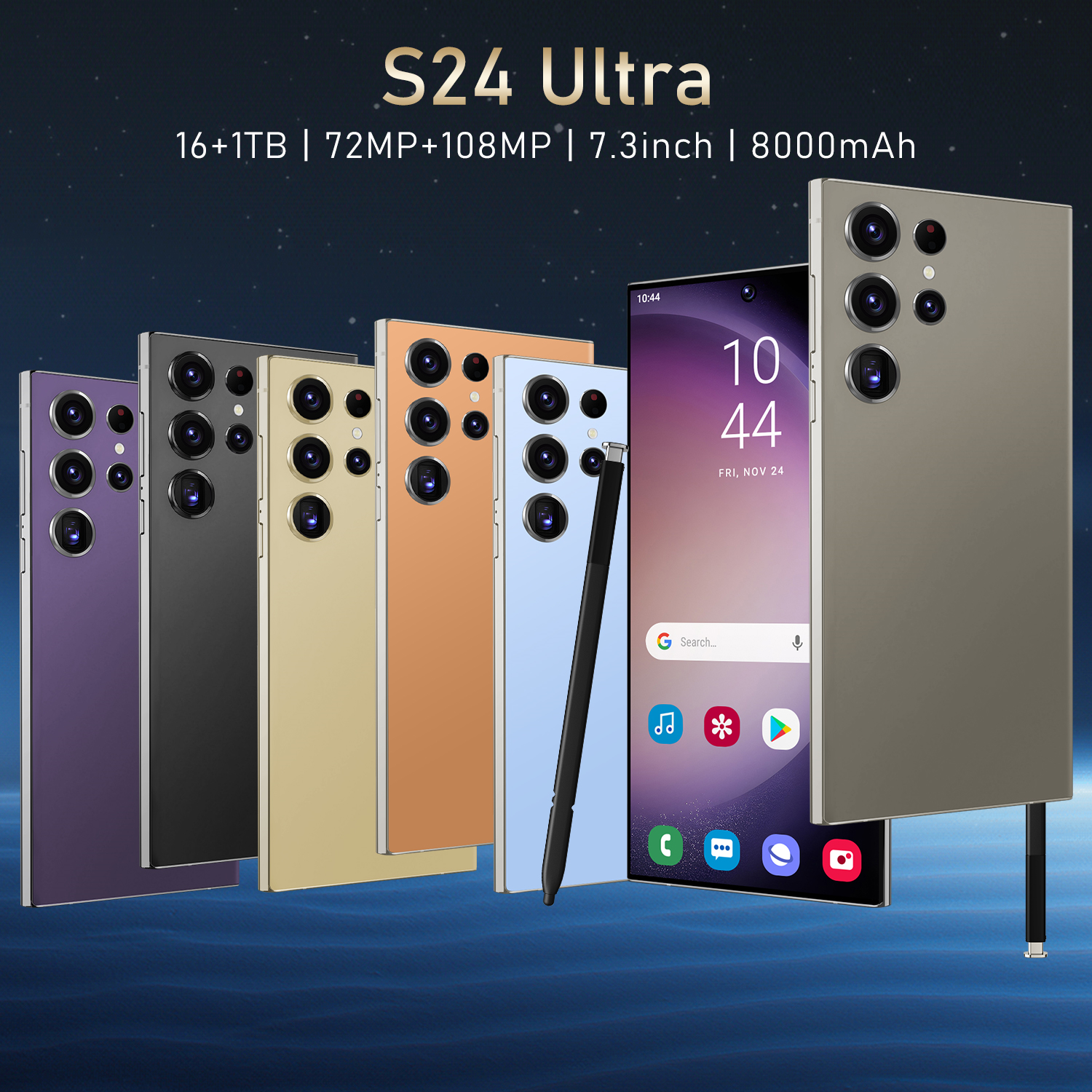 Hot Selling S24 Ultra 7.0 inch Android 13.0 12GB+512GB 48MP+72MP 7000 mAh Facial Unlocking 5G Smartphone Telefone Movel Celular